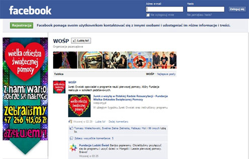 Organizacje charytatywne na facebooku